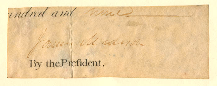 Clipped Signature of James Madison